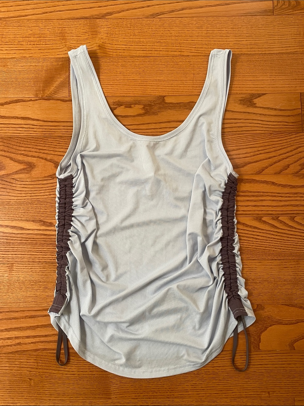 Fabletics Light Blue Tank with Gathered Side Panels